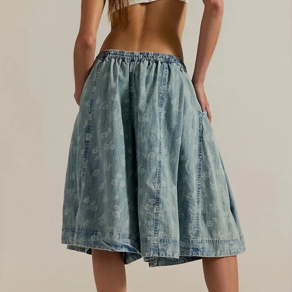 Free People We The Free Distant Lover Printed Culottes NWT Size Small Color: Sky - Picture 2 of 12